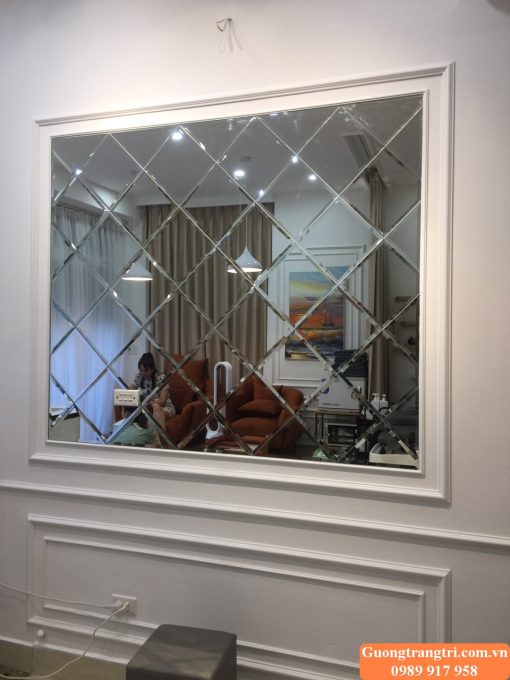 gương trang trí, gương dán tường, gương bỉ trắng