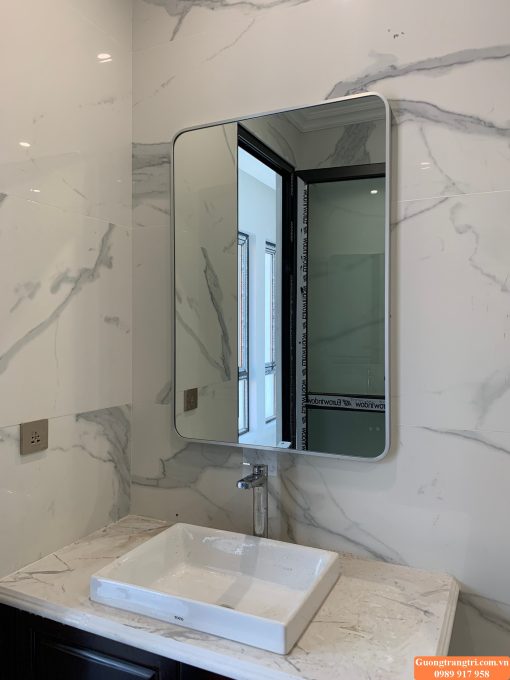 gương khung nhôm, gương viền nhôm, gương nhà tắm, gương bỉ viền nhôm