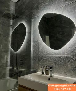 gương bỉ đèn led gương nhà tắm, gương dị hình đèn led, gương trang trí, gương thông minh