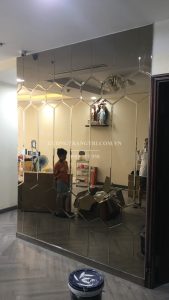 gương trang trí, gương bỉ màu trà
