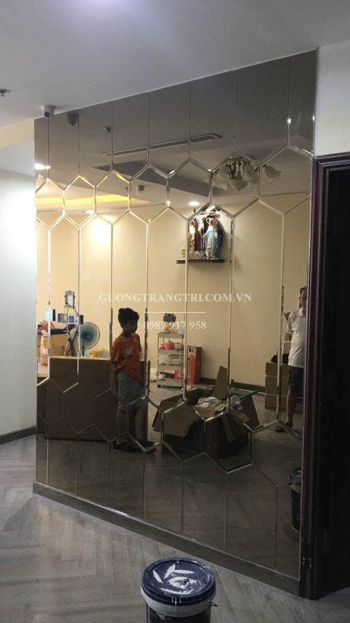 gương trang trí, gương bỉ màu trà