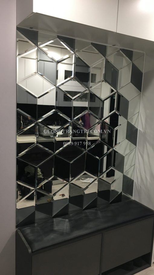 gương bỉ, gương trang trí, gương bỉ màu xám khói