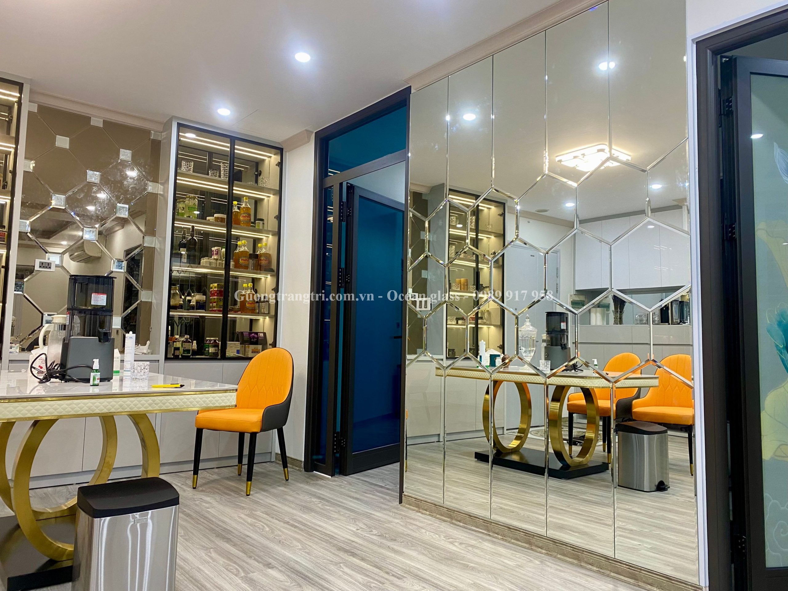 Gương ghép trang trí, gương dán tường, gương ghép dán tường Ocean Glass