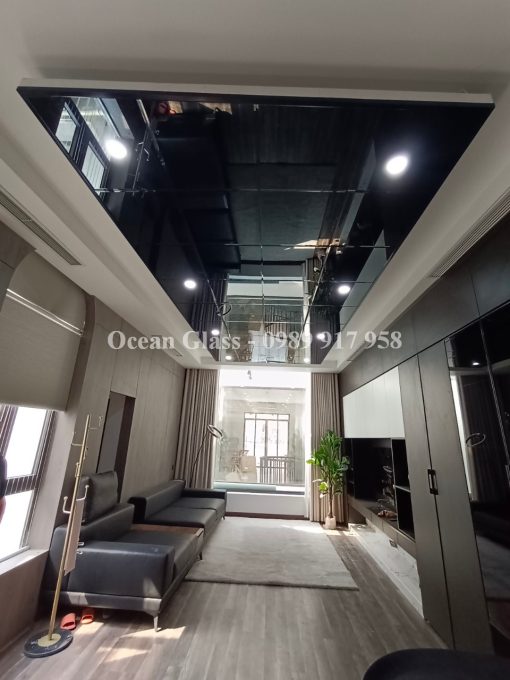Gương dán trần, gương Bỉ đen dán trần theo thiết kế