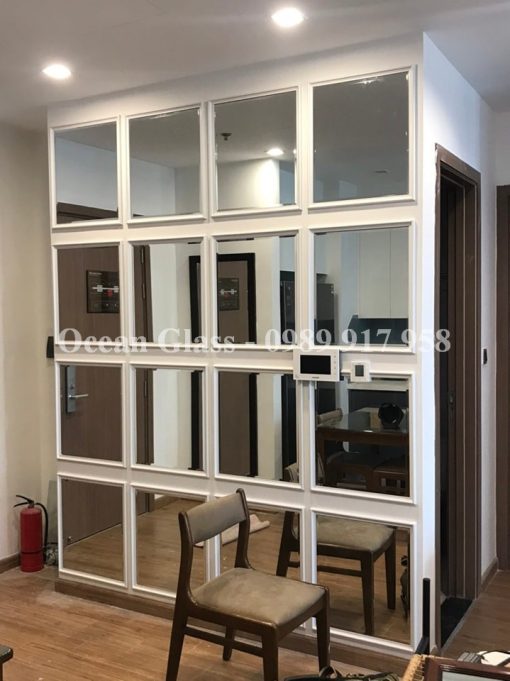 gương ghép dán tường, gương trang trí, gương bỉ, gương trang trí phòng khách
