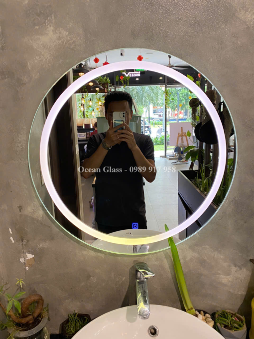 gương đèn led, gương nhà tắm, gương bỉ, gương hình tròn, gương treo tường